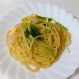 小松菜のガーリック醤油パスタ✧˖°